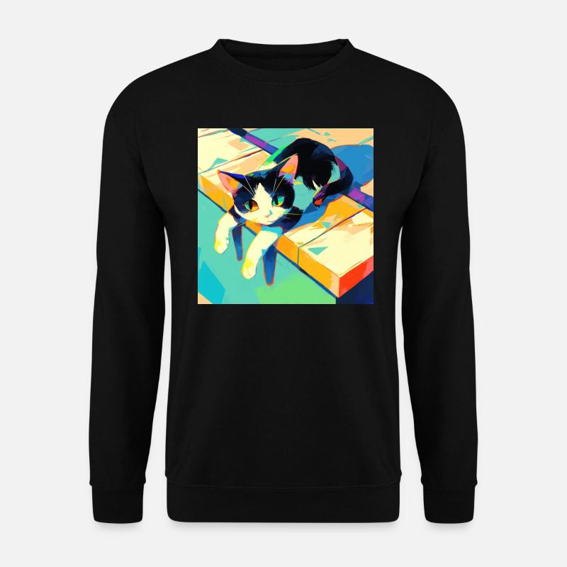 Cat, Cat Motif - Unisex Sweatshirt - black