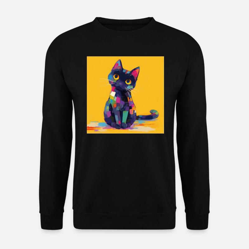 Cat, Cat Motif - Unisex Sweatshirt - black