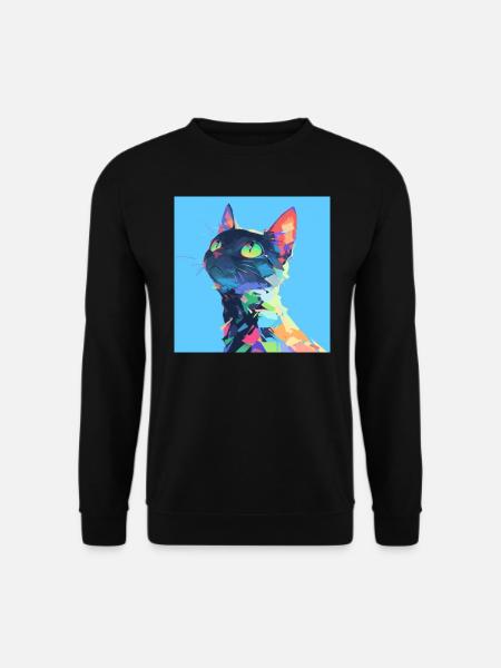 Cat, Cat Motif - Unisex Sweatshirt - black