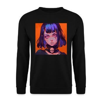 anime gothic, waifu, japan - Unisex Pullover - Schwarz - Vorne - Alina (178cm) & Michal (187cm)