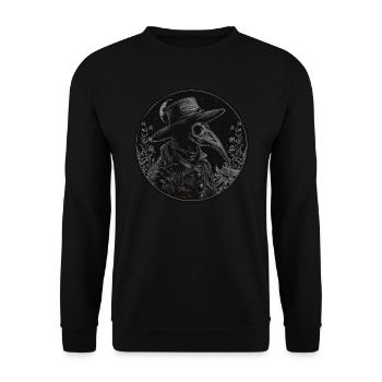 Pestdoktor Gothic Tod Steampunk Halloween - Unisex Pullover - Schwarz - Vorne - Alina (178cm) & Michal (187cm)