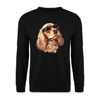 Cocker Spaniel, Dog, Sunglasses, Summer - Unisex Sweatshirt - black - Front - Alina (178cm) & Michal (187cm)