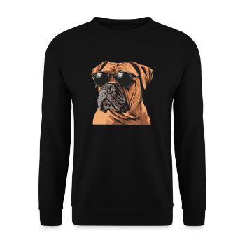 Bullmastiff, Dog, Sunglasses, Summer - Unisex Sweatshirt - black - Front - Alina (178cm) & Michal (187cm)