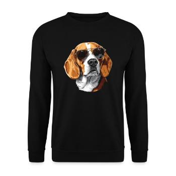 Beagle, Dog, Sunglasses, Summer - Unisex Sweatshirt - black - Front - Alina (178cm) & Michal (187cm)