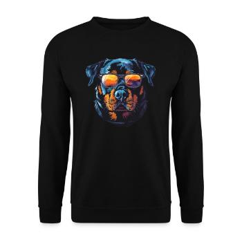Rottweiler Hund - Unisex Pullover - Schwarz - Vorne - Alina (178cm) & Michal (187cm)