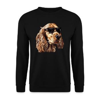 English Cocker Spaniel, Dog, Sunglasses, Summer - Unisex Sweatshirt - black - Front - Alina (178cm) & Michal (187cm)