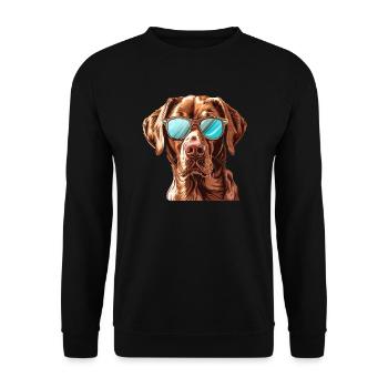 Chesapeake Bay Retriever, Hund, Sonnenbrille - Unisex Pullover - Schwarz - Vorne - Alina (178cm) & Michal (187cm)