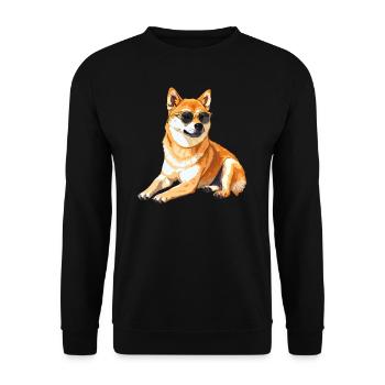 Akita, dog, sunglasses, summer, gift - Unisex Sweatshirt - black - Front - Alina (178cm) & Michal (187cm)