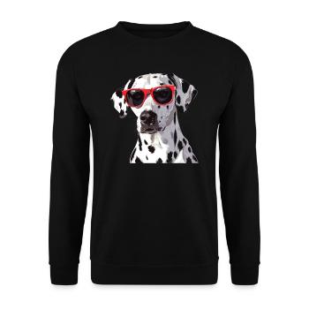 Dalmatien, chien, lunettes de soleil, été - Sweat-shirt Unisexe - noir - Devant - Alina (178cm) & Michal (187cm)