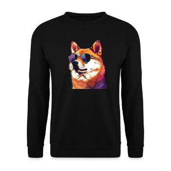 Akita, dog, sunglasses, summer - Unisex Sweatshirt - black - Front - Alina (178cm) & Michal (187cm)