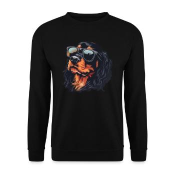 Gordon Setter, Dog, Sunglasses, Summer - Unisex Sweatshirt - black - Front - Alina (178cm) & Michal (187cm)
