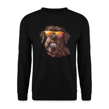 Griffon Korthals, Wirehaired Pointing Griffon - Unisex Sweatshirt - black - Front - Alina (178cm) & Michal (187cm)