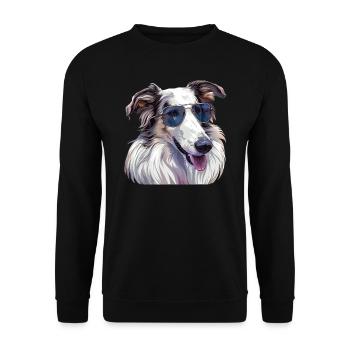 Borzoi, Borzoi, Dog, Sunglasses, Summer - Unisex Sweatshirt - black - Front - Alina (178cm) & Michal (187cm)