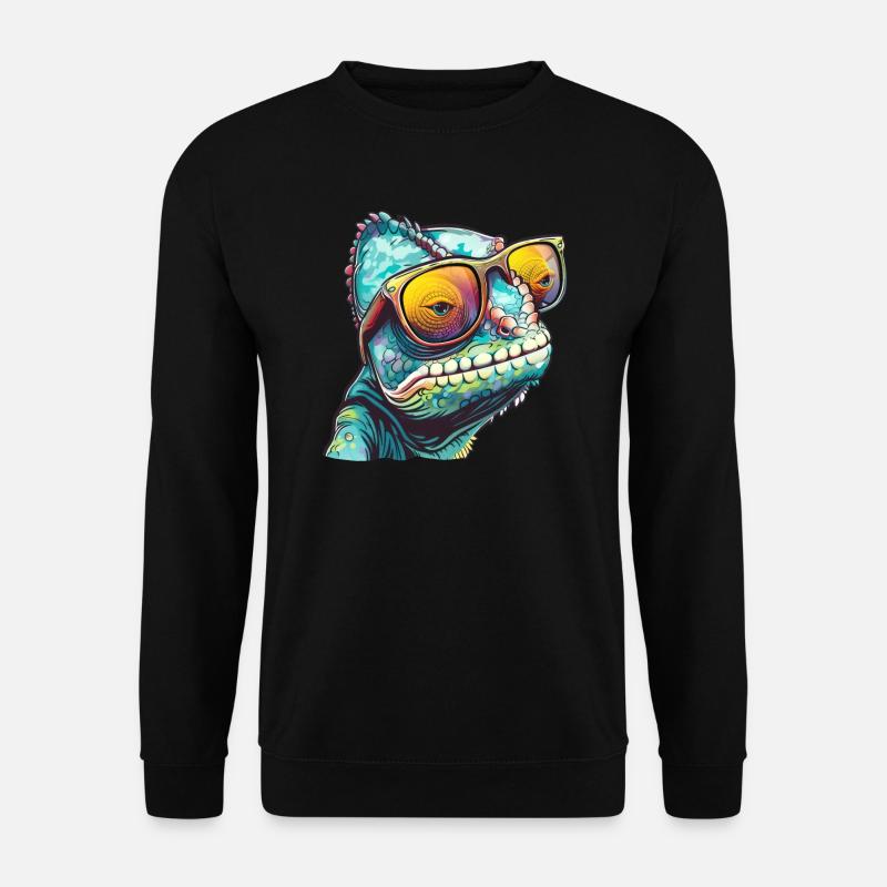 chameleon, sunglasses, summer, gift - Unisex Sweatshirt - black