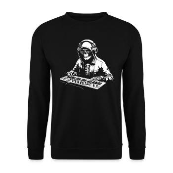 DJ Skeleton joue du clavier - Sweat-shirt Unisexe - noir - Devant - Alina (178cm) & Michal (187cm)