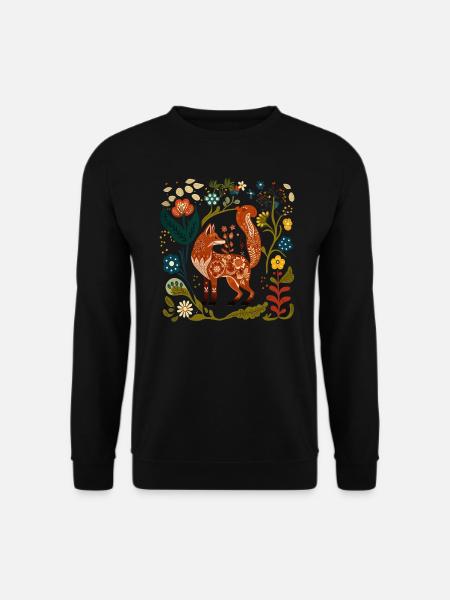 Fox Goblincore Ästhetik Skandinavische Folklore - Unisex Pullover - Schwarz