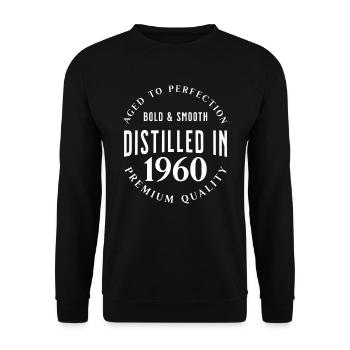 Distilled in 1960's Birthday Gift Idea - Unisex Sweatshirt - black - Front - Alina (178cm) & Michal (187cm)