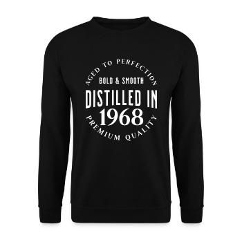 Distilled in 1968 Birthday Gift Idea - Unisex Sweatshirt - black - Front - Alina (178cm) & Michal (187cm)