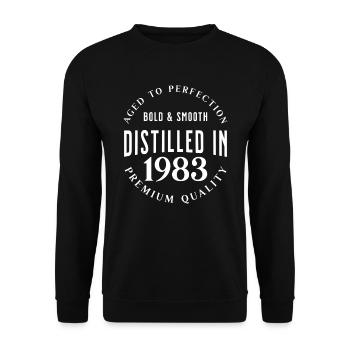 Distilled in 1983 Birthday Gift Idea - Unisex Sweatshirt - black - Front - Alina (178cm) & Michal (187cm)