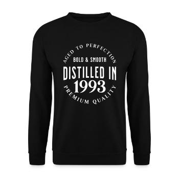 Distilled in 1993 Birthday Gift Idea - Unisex Sweatshirt - black - Front - Alina (178cm) & Michal (187cm)