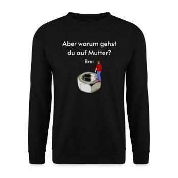 Lustiges Wortspiel - Unisex Pullover - Schwarz - Vorne - Alina (178cm) & Michal (187cm)