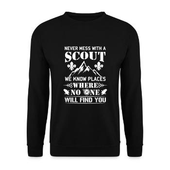 Never mess with a Scout no one will find you - Unisex Sweatshirt - black - Front - Alina (178cm) & Michal (187cm)