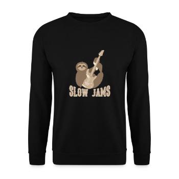 Slow Jams - fun bass guitar sloth gift - Sweat-shirt Unisexe - noir - Devant - Alina (178cm) & Michal (187cm)