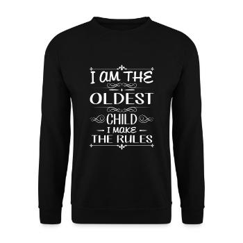 I am the oldest child i make the rules - Unisex Sweatshirt - black - Front - Alina (178cm) & Michal (187cm)