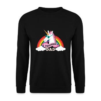 Unicorn Dad - cool sunglasses father - Unisex Pullover - Schwarz - Vorne - Alina (178cm) & Michal (187cm)