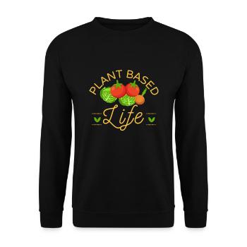 Plant Based Life - vegan & vegetarian - Unisex Pullover - Schwarz - Vorne - Alina (178cm) & Michal (187cm)