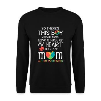 This boy piece of my heart - Autism Awareness - Sweat-shirt Unisexe - noir - Devant - Alina (178cm) & Michal (187cm)