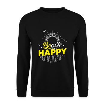 Beach Happy - sun ocean wave lovers - Unisex Pullover - Schwarz - Vorne - Alina (178cm) & Michal (187cm)