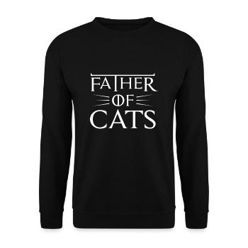Father of Cats - Animal Pet Lover - Unisex Sweatshirt - black - Front - Alina (178cm) & Michal (187cm)