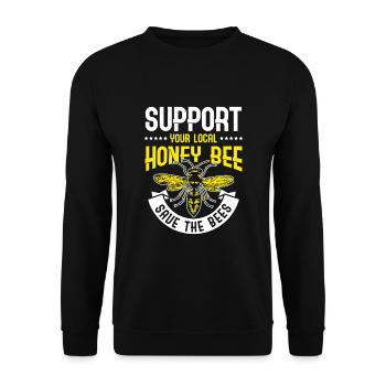 Support your local Honey Bee Save the Bees - Sweat-shirt Unisexe - noir - Devant - Alina (178cm) & Michal (187cm)