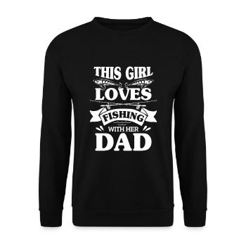 This Girl loves Fishing with her Dad - Sweat-shirt Unisexe - noir - Devant - Alina (178cm) & Michal (187cm)