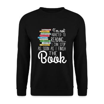 I'm not addicted to Reading - Unisex Sweatshirt - black - Front - Alina (178cm) & Michal (187cm)
