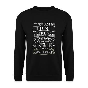 I'm not just an Aunt Splash of Sassy - Unisex Pullover - Schwarz - Vorne - Alina (178cm) & Michal (187cm)