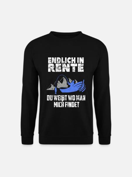 Rente Angler lustiger Spruch Ruhestand Angeln Boot - Unisex Pullover - Schwarz