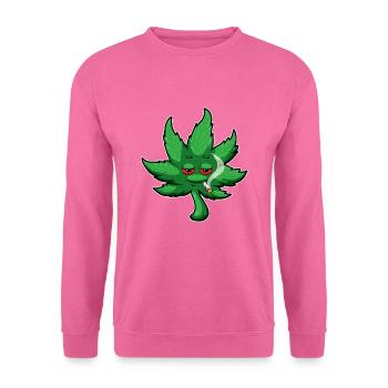 Feuille de cannabis avec les yeux rouges fume Weed - THC - Sweat-shirt Unisexe - rose - Devant