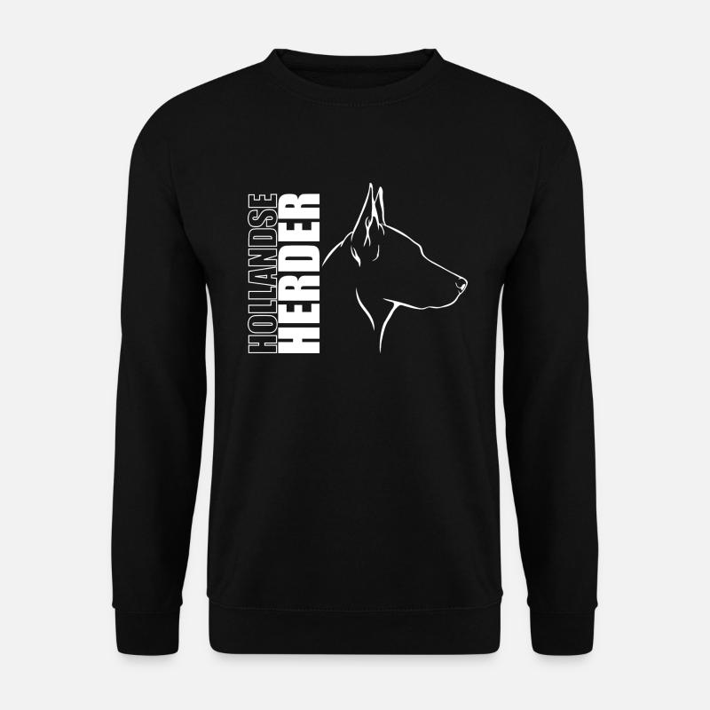HOLLANDSE HERDER Profil Hunde Hund Wilsigns - Unisex Pullover - Schwarz