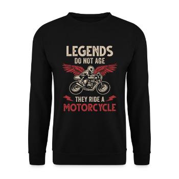 Motorrad Legende Geburtstag Motorradfahrer Biker - Unisex Pullover - Schwarz - Vorne - Alina (178cm) & Michal (187cm)