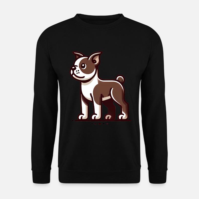 Cartoon Boston Terrier Graphic - Unisex Sweatshirt - black