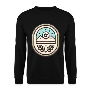 Simple Badge Design Soft Illustration - Unisex Sweatshirt - black - Front - Alina (178cm) & Michal (187cm)