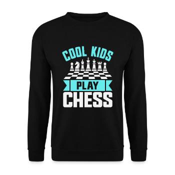 Joueur d’échecs Cool Kids Jouant aux échecs - Sweat-shirt Unisexe - noir - Devant - Alina (178cm) & Michal (187cm)