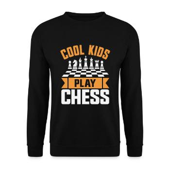 Joueur d’échecs Cool Kids Jouant aux échecs - Sweat-shirt Unisexe - noir - Devant - Alina (178cm) & Michal (187cm)