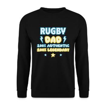 Rugby Dad – Father's Day Gift, Legendary - Unisex Sweatshirt - black - Front - Alina (178cm) & Michal (187cm)