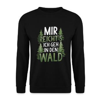 Wald Natur Bäume Waldarbeiter Waldliebhaber - Unisex Pullover - Schwarz - Vorne - Alina (178cm) & Michal (187cm)