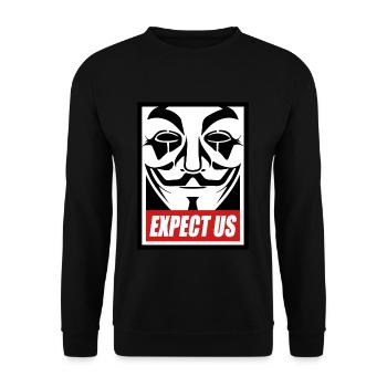 Anonymous - Expect us - We are legion - Unisex Sweatshirt - black - Front - Alina (178cm) & Michal (187cm)