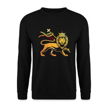 Reggae Riddim Jamaican Rastafarian Lion of Judah - Unisex Sweatshirt - black - Front - Alina (178cm) & Michal (187cm)