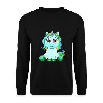Unicorn - Unisex Sweatshirt - black - Front - Alina (178cm) & Michal (187cm)